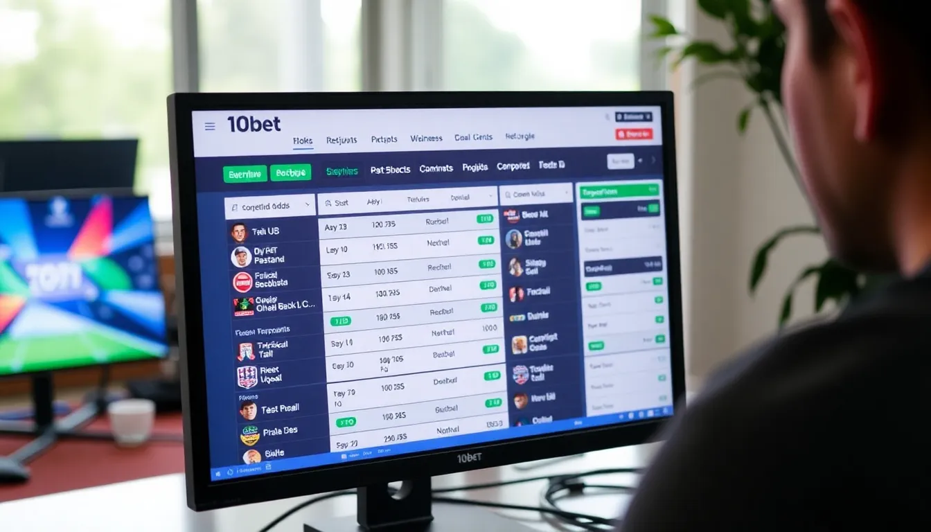 A user easily navigating through the categorized sports list on 10bet, highlighting the platform's intuitive layout and accessibility