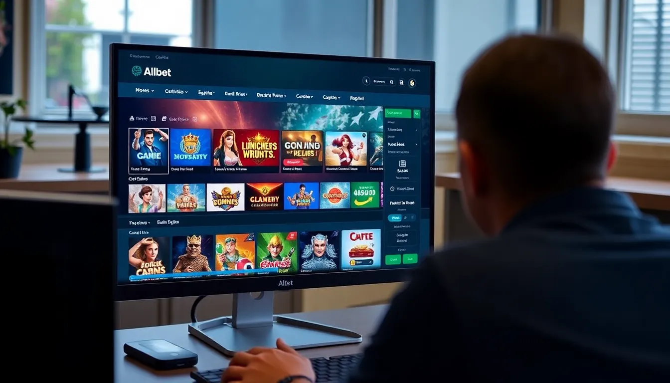 A group of players exploring different game categories, reflecting the excitement of discovering new favorites within the extensive offerings of the Allbet service