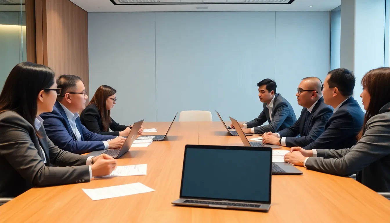 A group of officials discusses regulatory changes at a gaming conference in Asia, highlighting the importance of compliance and licensing in the industry.