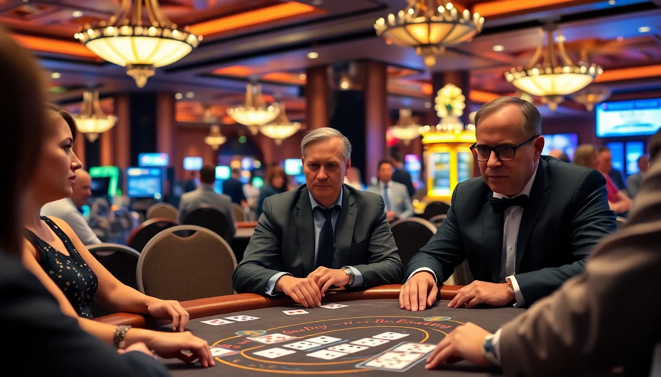 A player carefully calculating their bets while observing the dynamics of the game, emphasizing the importance of bankroll management in baccarat