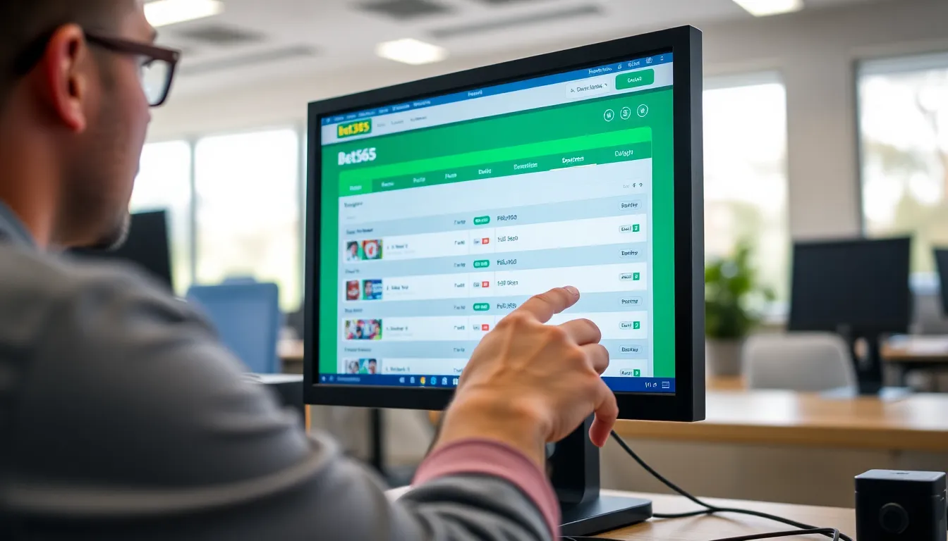 A live betting section displaying realtime sports events, allowing users to place bets as the action unfolds in major competitions