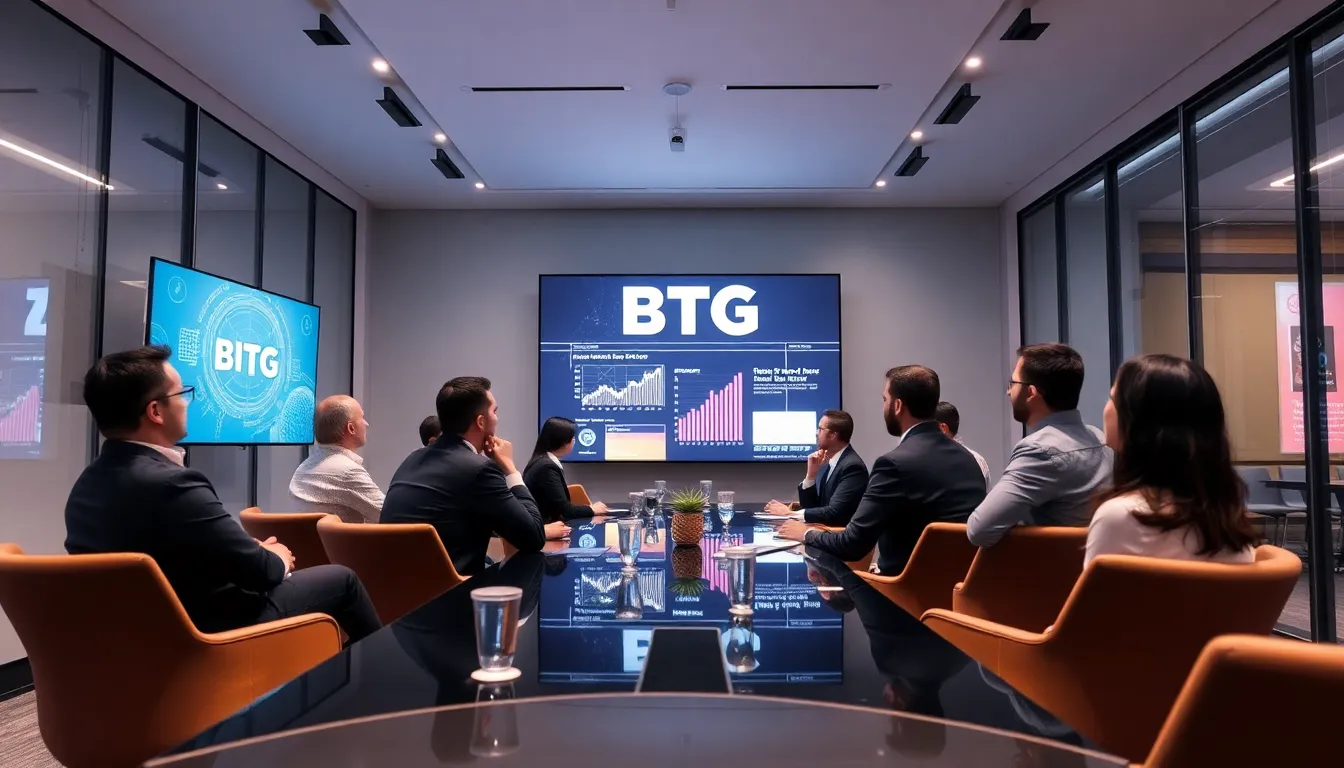 기업이 BTG 배경을 통해 혁신을 이루고 성장 전략을 세우는 사례 분석 장면