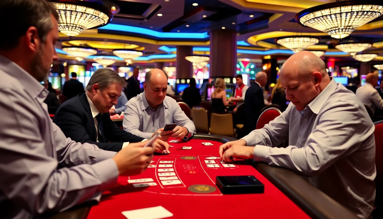 A closeup view of a player contemplating their next move, illustrating the strategic elements involved in Baccarat gameplay