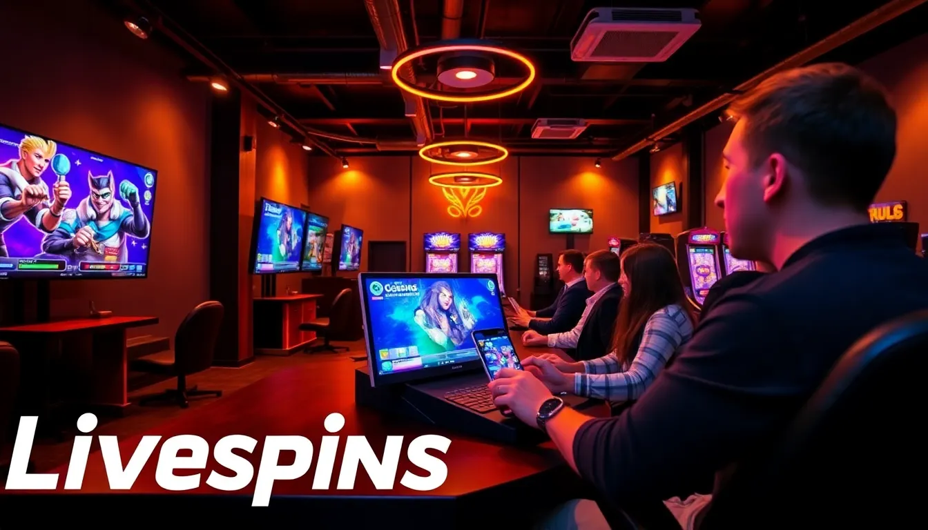A group of enthusiastic gamers gathers around a large screen, intently watching a livestreamed gaming session while discussing strategies and sharing laughter in a vibrant gaming lounge.