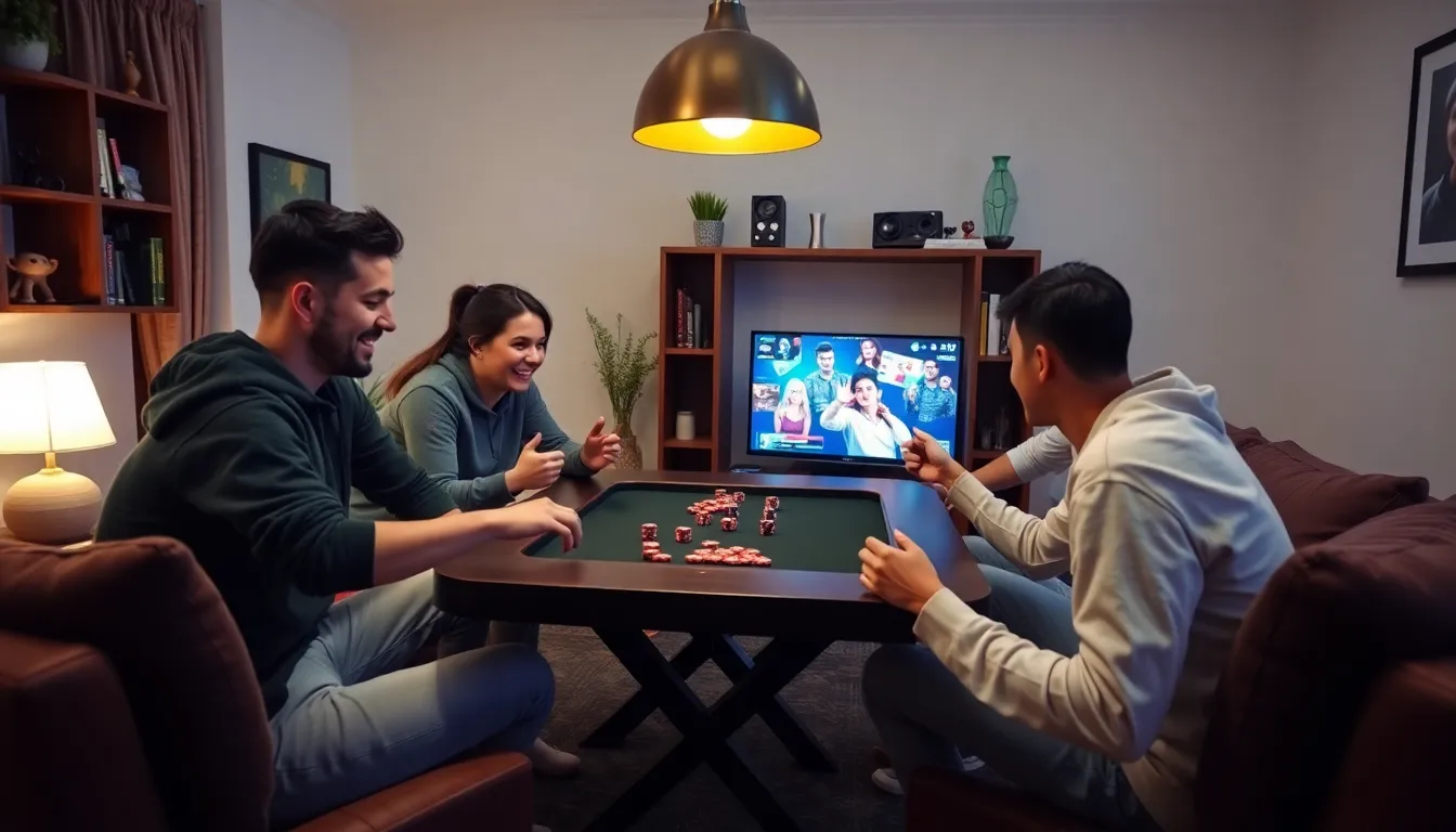 A charismatic host engaging with the audience during a live casino game, creating a vibrant atmosphere filled with interaction and excitement