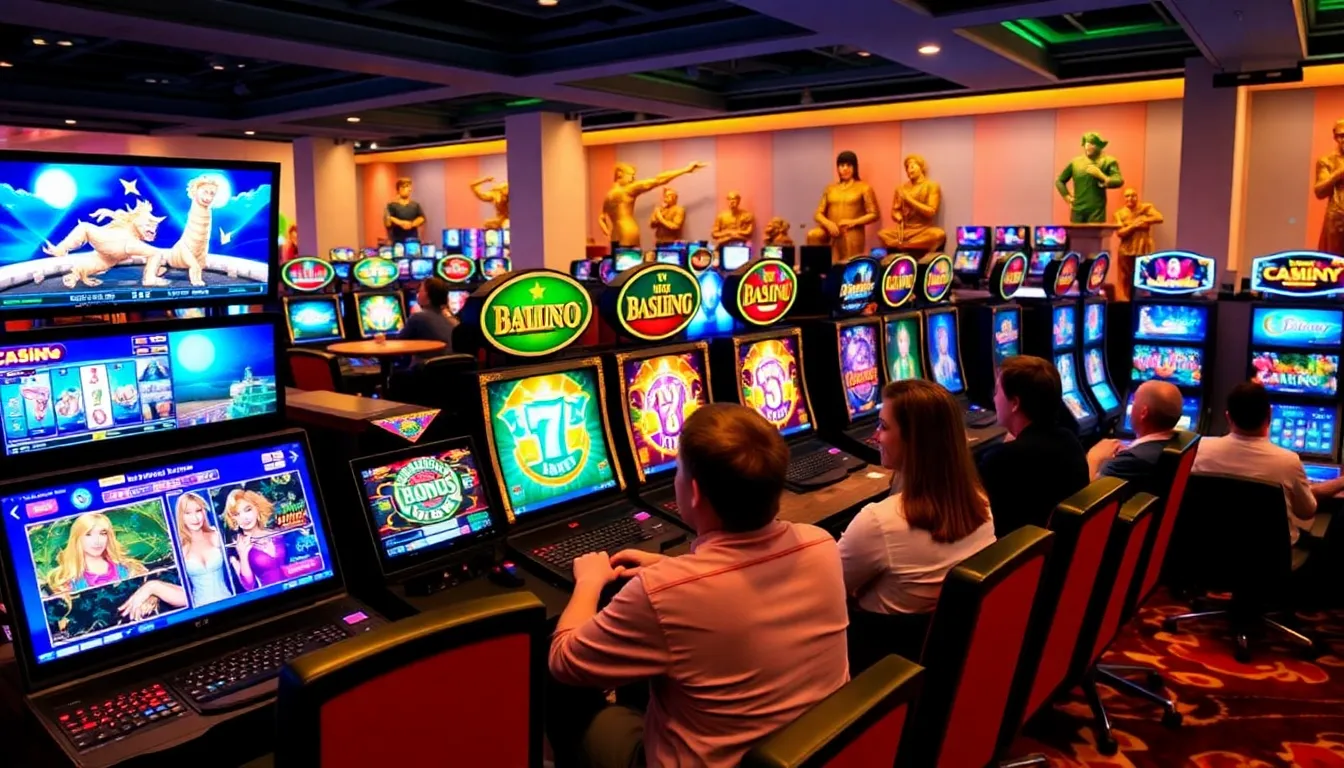 A group of online gamers sits around a table, intently focused on their laptops as they participate in a livestreamed gaming session, showcasing the growing popularity of digital betting platforms.