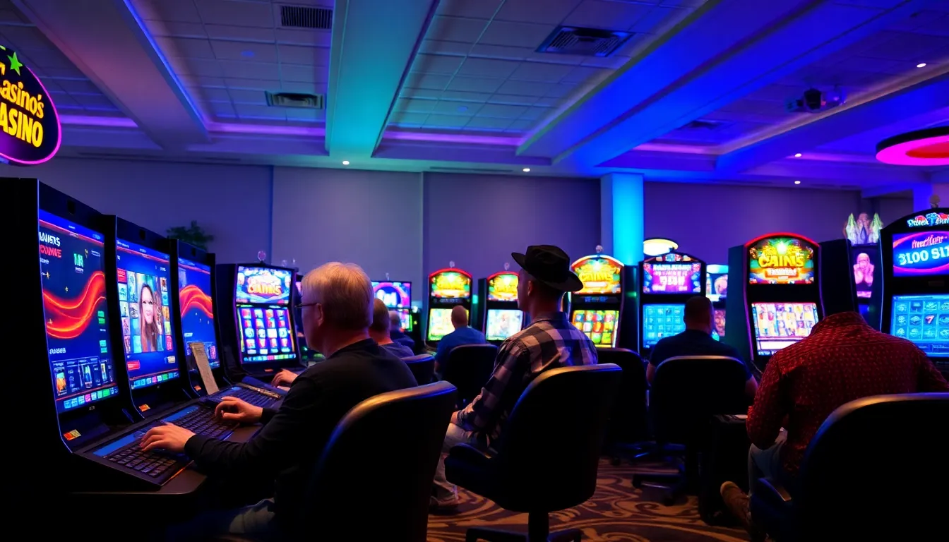 A group of online casino operators gathers at a conference, discussing the latest advancements in gaming technology and strategies for enhancing user experience.
