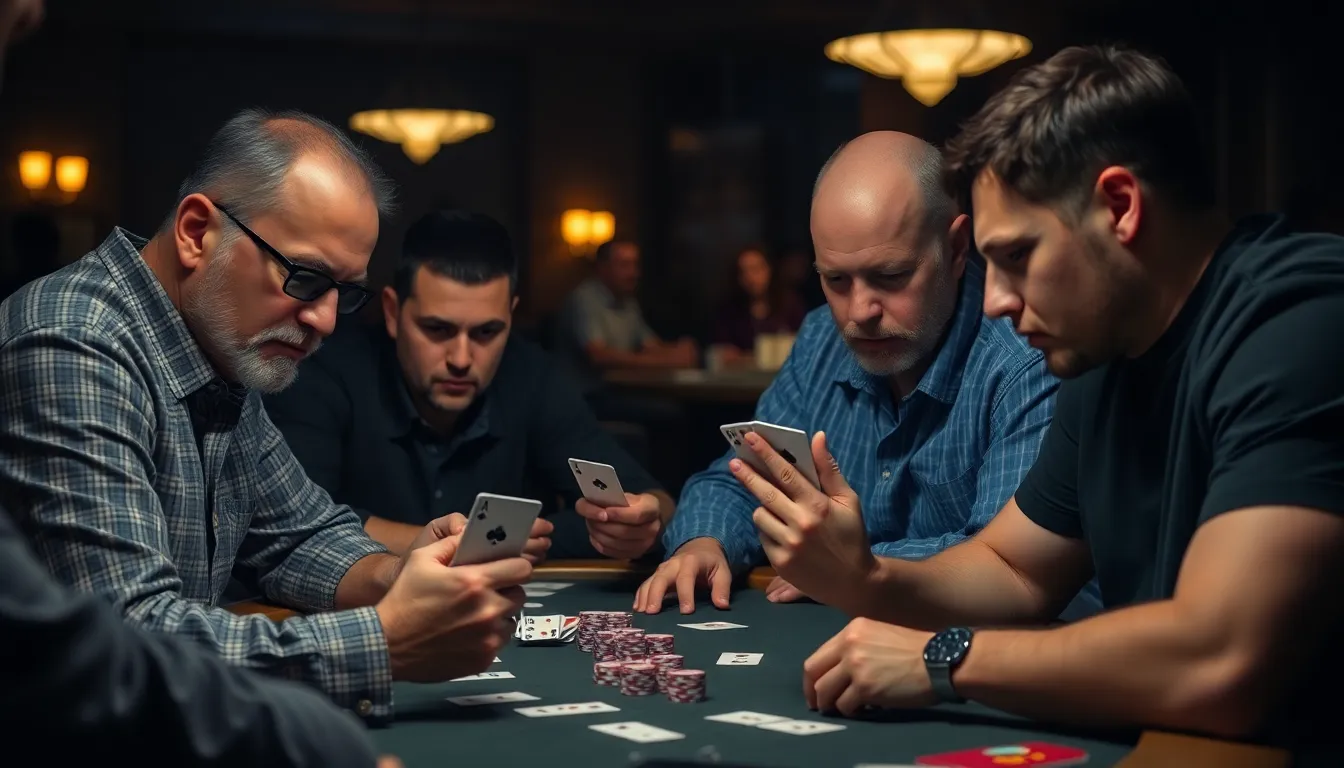 A closeup of a poker player's focused expression as they prepare to execute a welltimed bluff, showcasing the psychological elements of the game