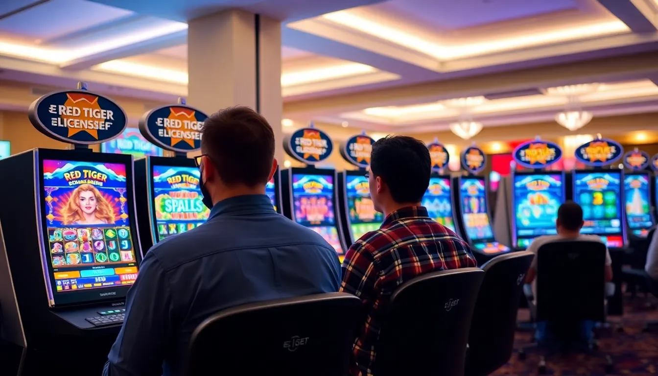 A group of online gaming operators gathers at a conference, discussing the importance of the Red Tiger License for ensuring compliance and player safety in the evolving digital casino landscape.