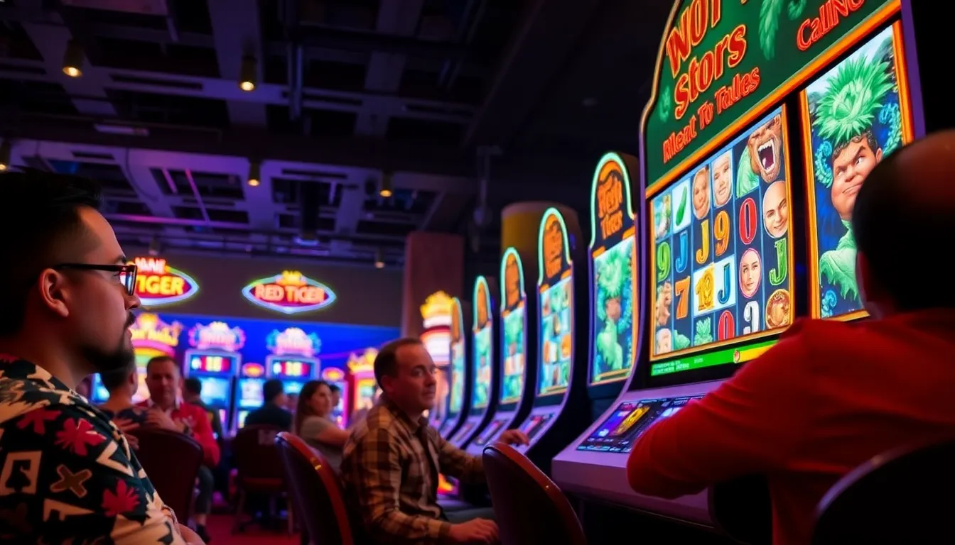 モバイルデバイスでRed Tigerのゲームを楽しむプレイヤーが、どこでも快適にエンターテインメントを体験しているシーンです