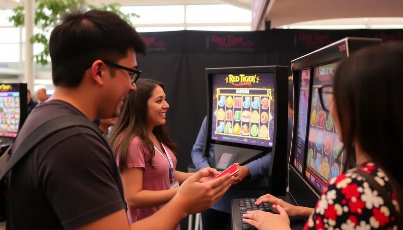 モバイルデバイス向けに最適化されたRed Tigerのゲームを楽しむプレイヤーの姿