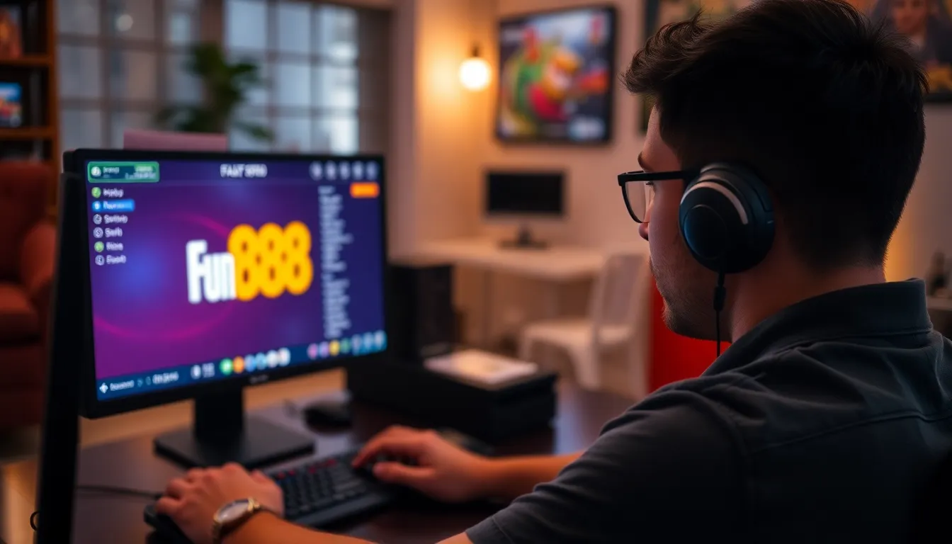 a bustling office environment, a group of professionals discusses strategies for enhancing user engagement on the Fun88 online gaming platform.
