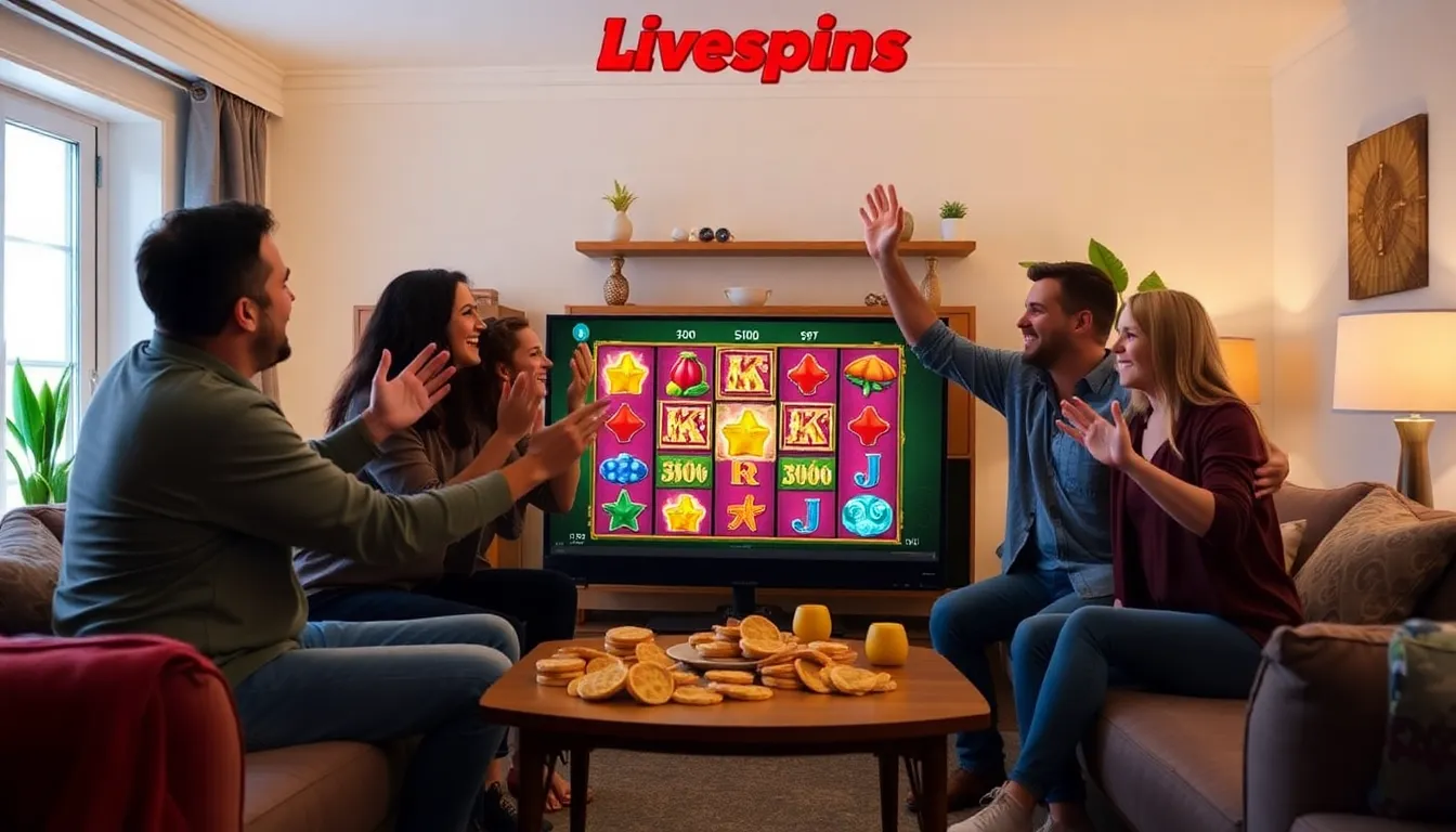 A closeup of a player engaging with a livestreamed slot game, showcasing the excitement of influencing outcomes during gameplay