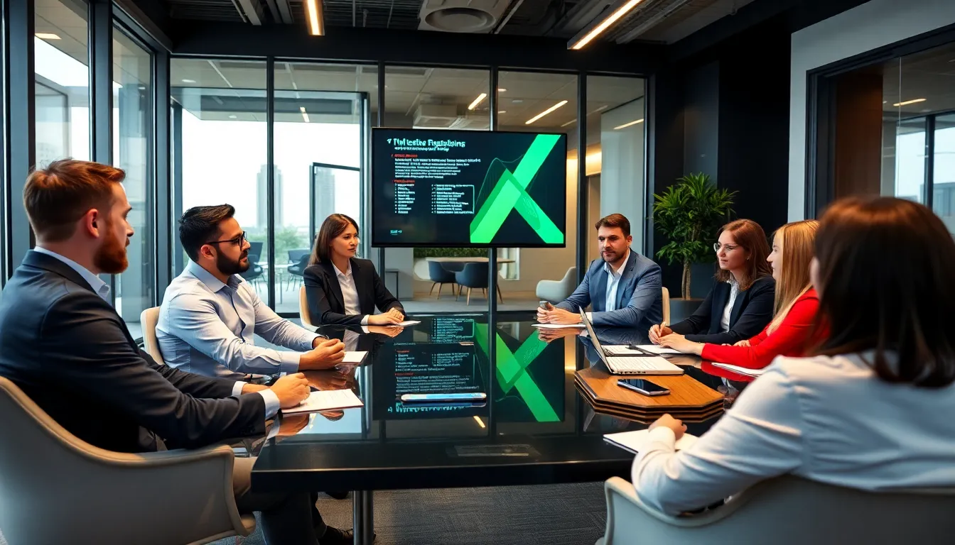 A group of gaming industry professionals discusses licensing strategies at a conference, highlighting the importance of compliance and innovation in online gaming.