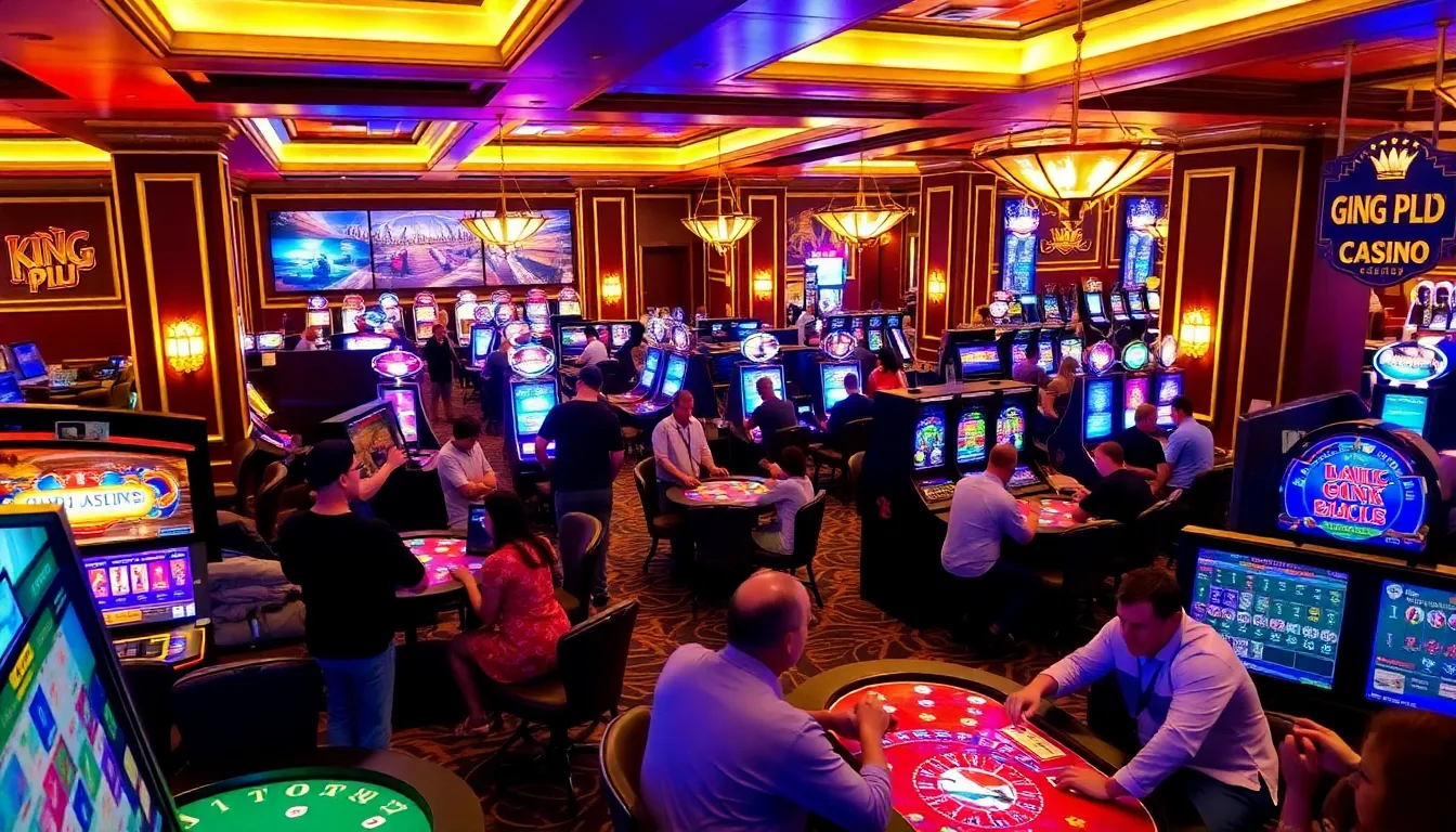Crowds gather at The King Plus Casino, eagerly participating in the lively atmosphere filled with gaming tables and vibrant decorations as the first week of 2026 unfolds.