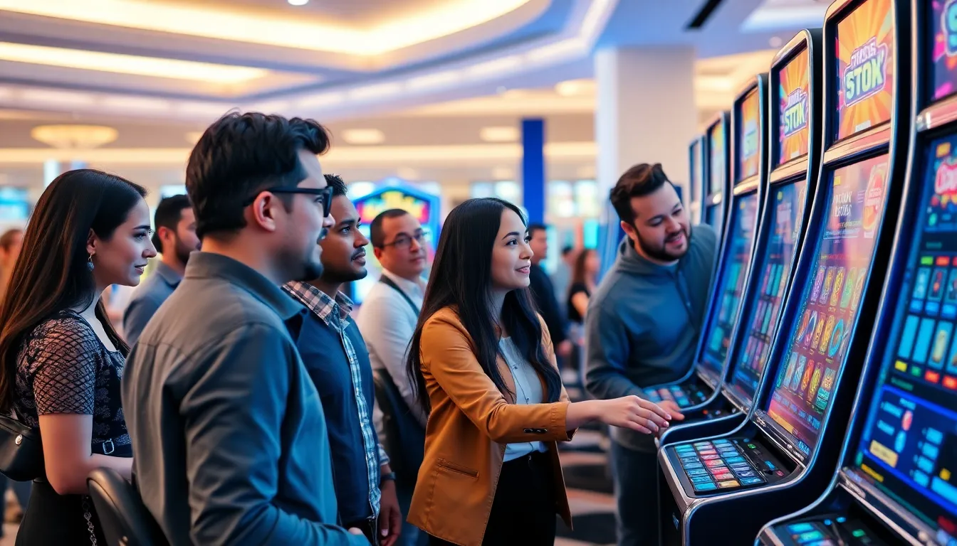 プレイヤーが新しいスロットゲームを楽しむために、賭け金を選んでリールを回す瞬間の緊張感