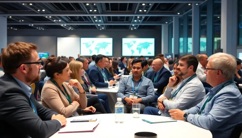 A diverse group of scientists and researchers engage in a lively discussion at a conference focused on the latest advancements in evolutionary dynamics and their implications for various fields.