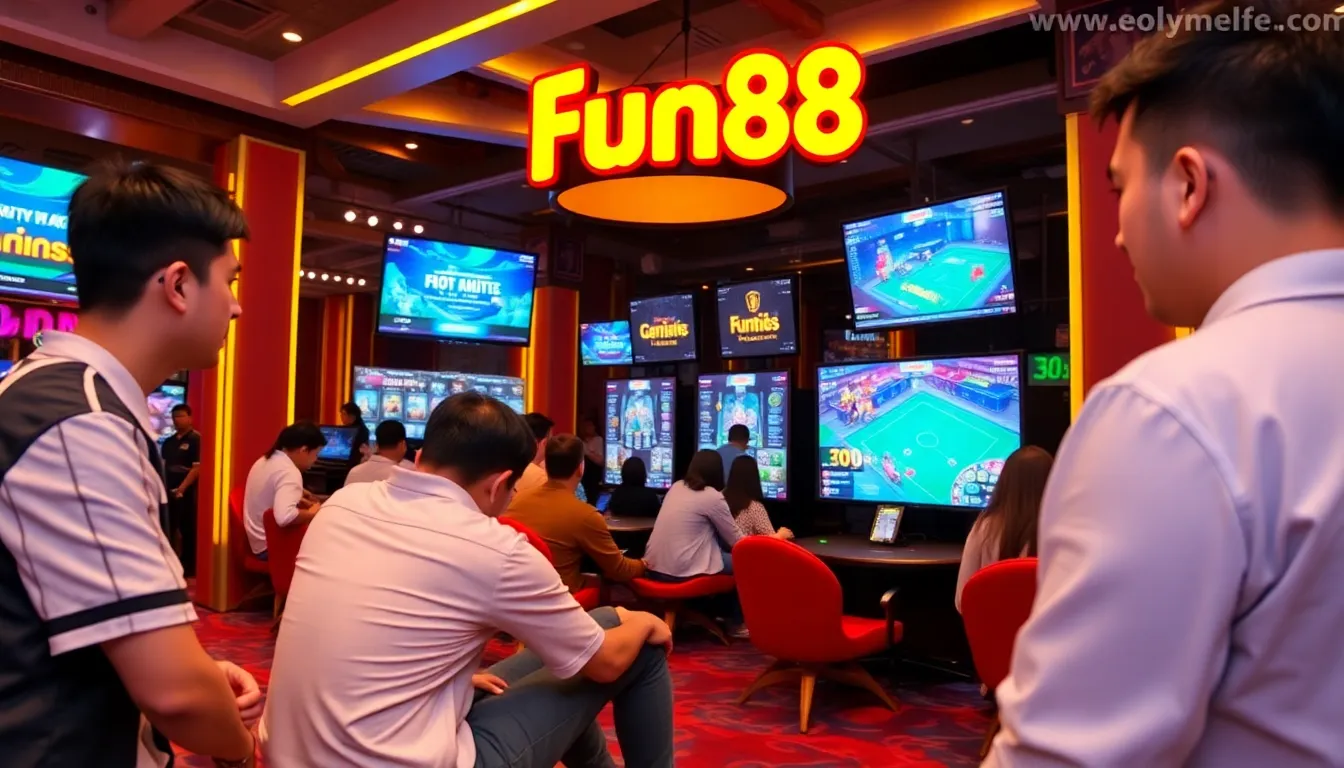 A user navigating the mobilefriendly Fun88 site, demonstrating the platform's intuitive design and accessibility for gaming onthego