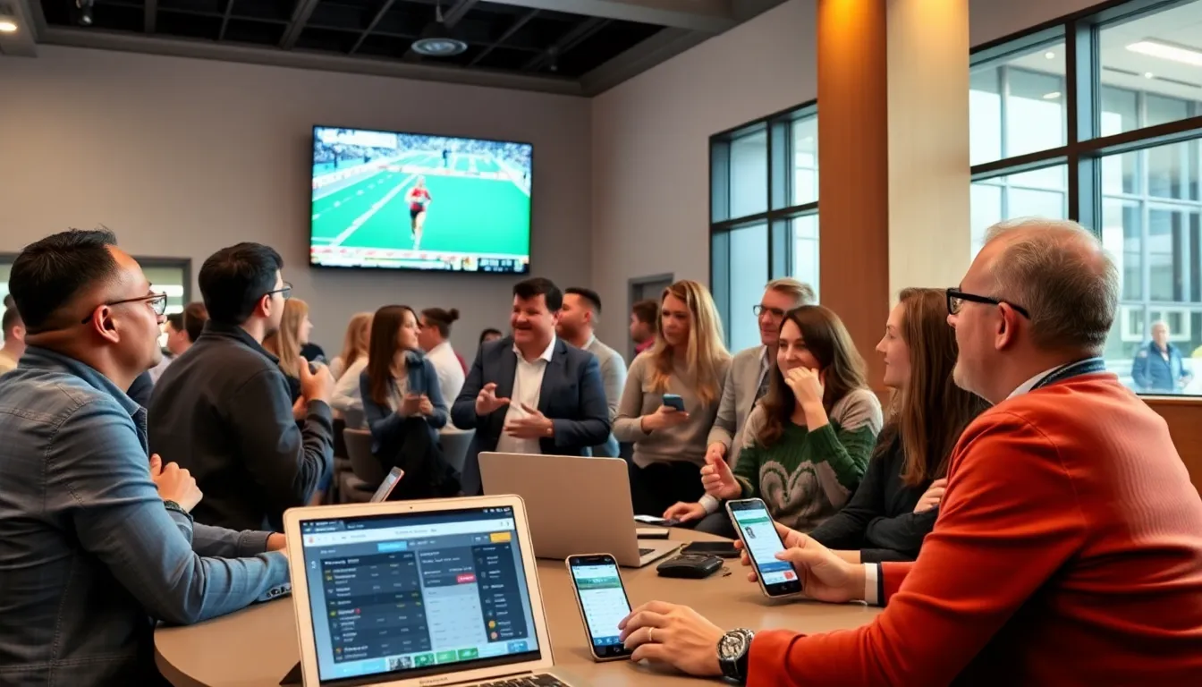 A vibrant depiction of a live sports event, illustrating the excitement and engagement of bettors during major tournaments like the UEFA European Championship