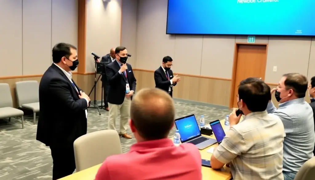 A bustling online gaming conference in January 2026 showcases industry leaders discussing the future of digital gambling, with banners featuring Fun88 prominently displayed in the background.