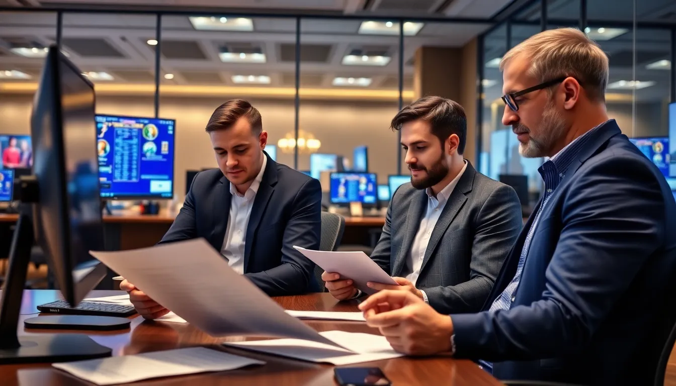 A team of hotel professionals participating in a training session focused on utilizing new technologies effectively, highlighting the importance of staff readiness for the Hotel5Slot license implementation