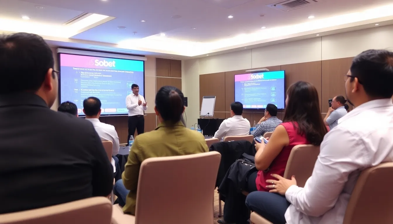 a group of people gathered around a table, engaged in a discussion about online betting trends and services offered by SBObet as they prepare for the upcoming changes in 2026