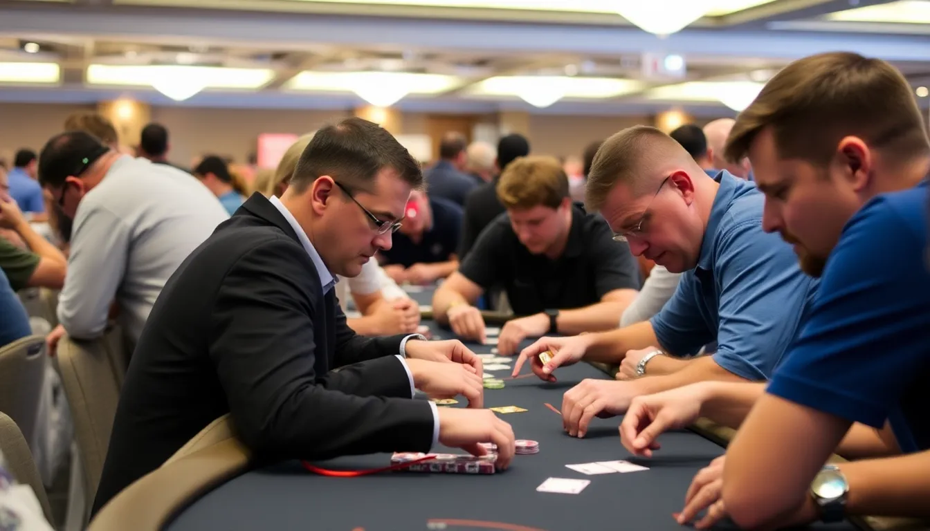A player analyzing game statistics on a computer screen, highlighting the impact of technology and data analysis in modern poker strategy