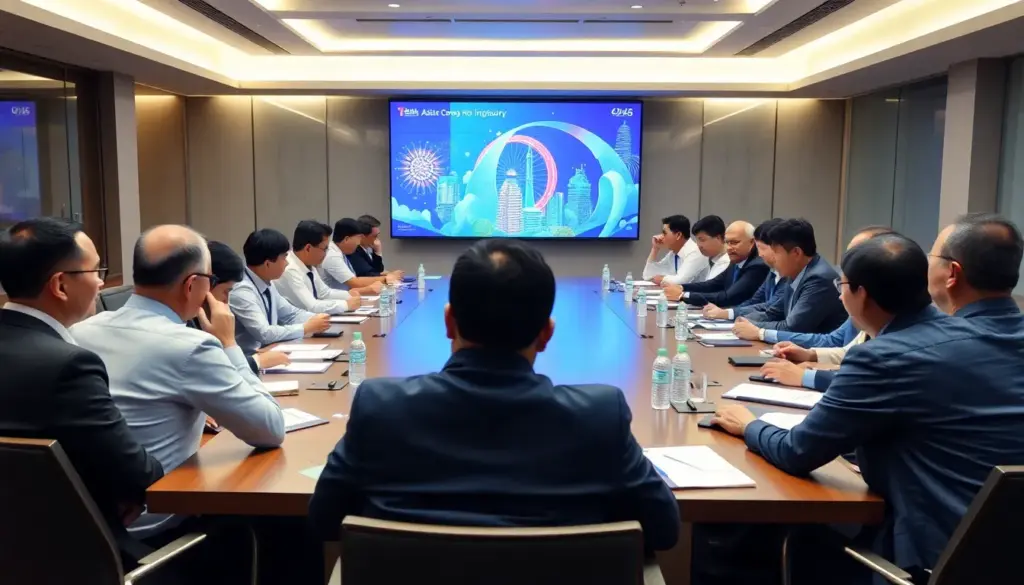 A bustling gaming convention in Asia showcases attendees engaging with the latest technology and game releases, highlighting the region's vibrant gaming culture.
