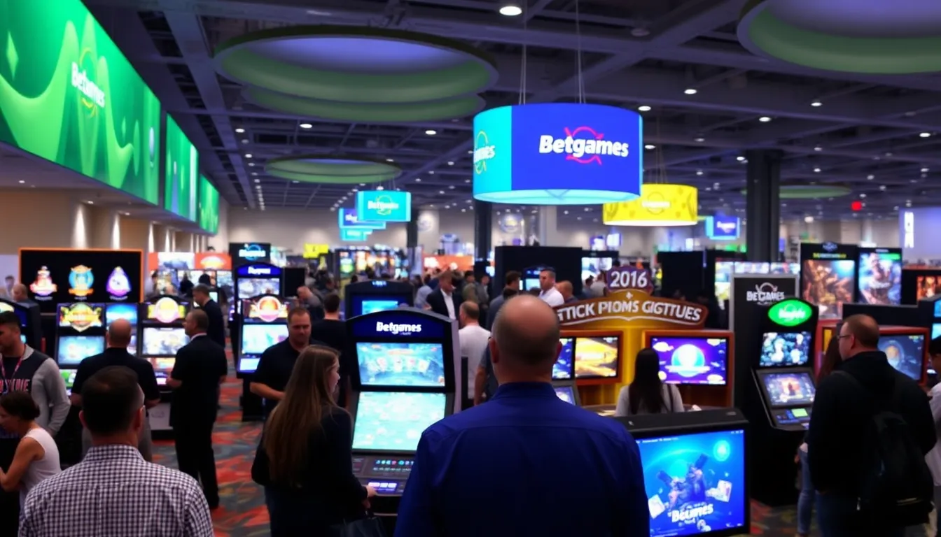 다양한 디지털 기기에서 Betgames에 접속해 게임을 즐기는 다양한 연령대의 사용자들이 활기찬 모습을 보여준다