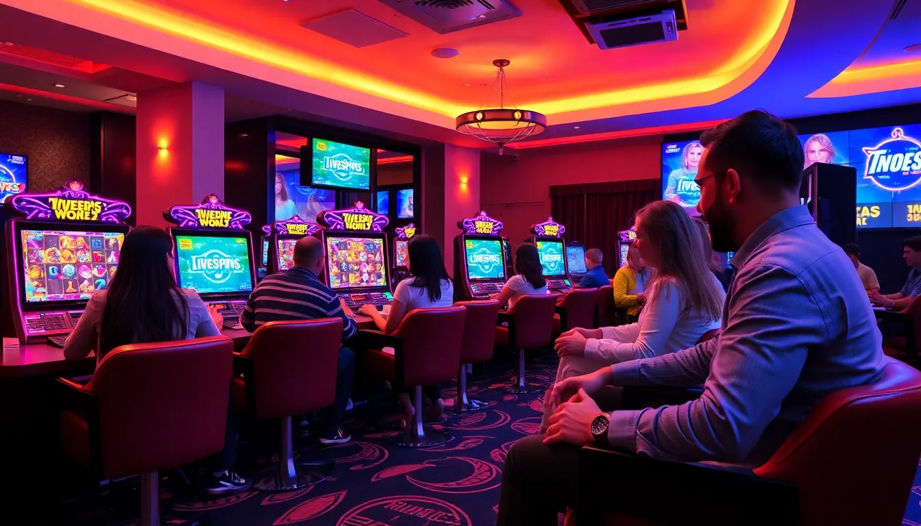 A mobile device displaying a vibrant Livespins gaming interface, illustrating the seamless experience for players on the go