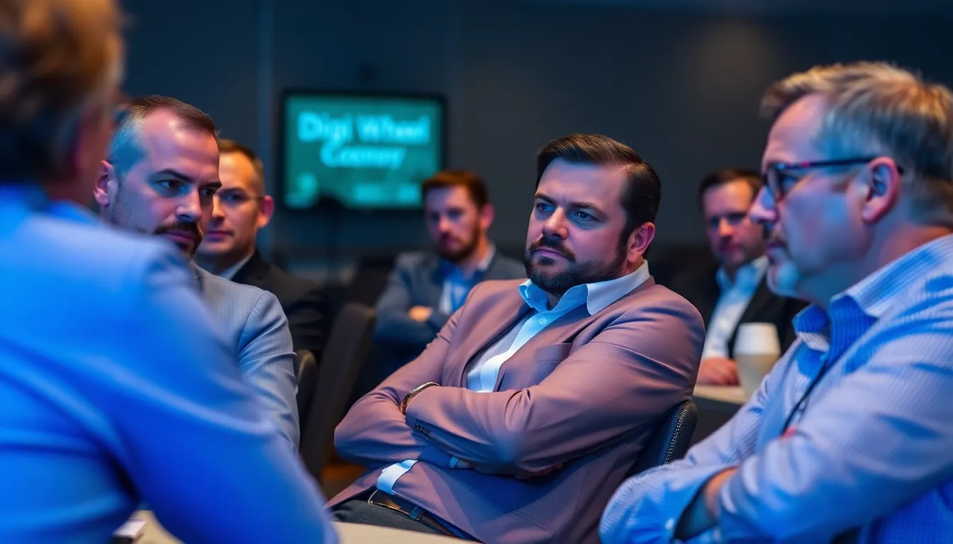 A group of professionals gathers around a conference table, discussing the implications of upcoming DigiWheel license changes set for February 2026.