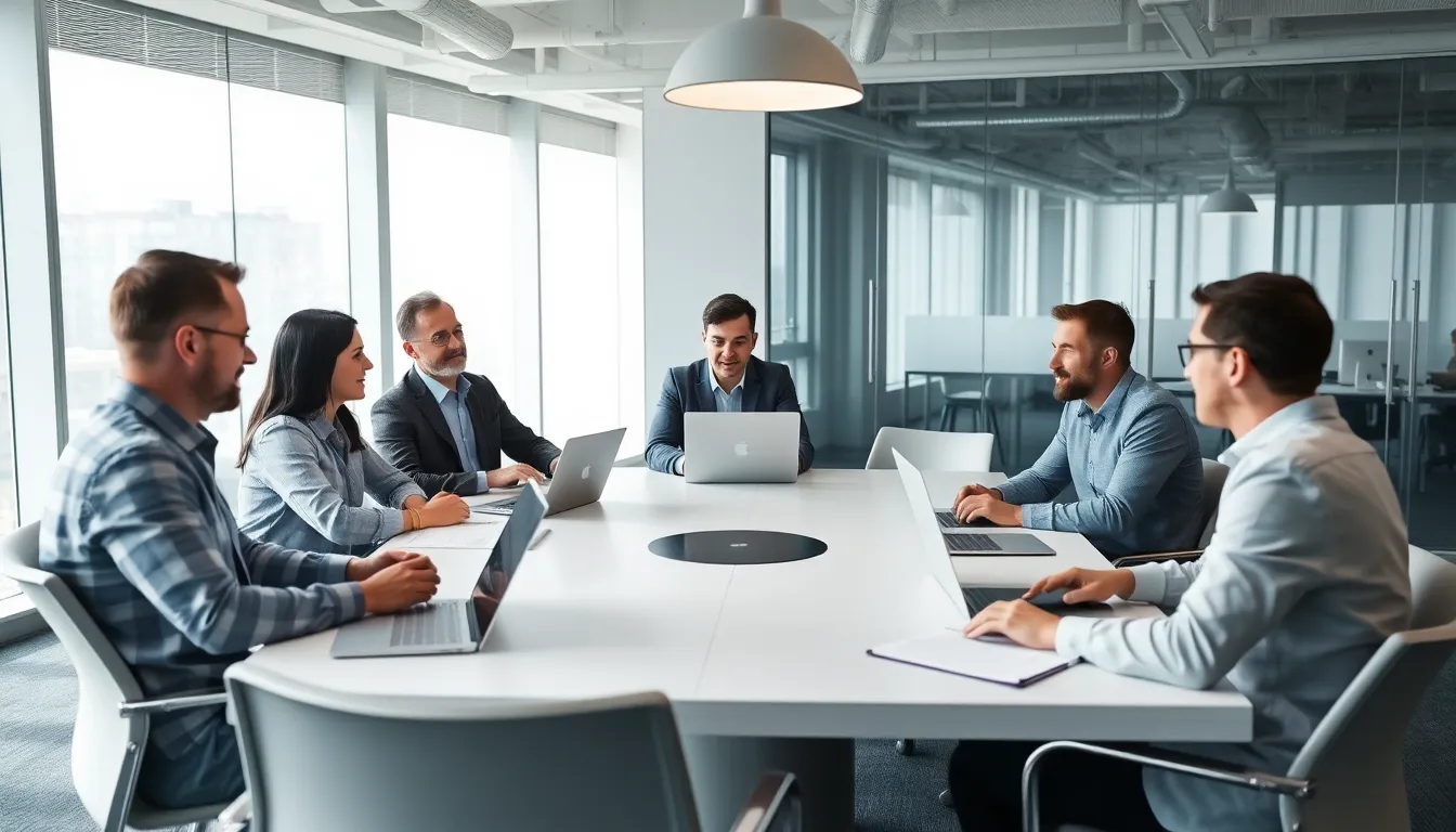 デジタルツールを活用して業務効率を向上させる企業の実例が紹介されているシーン