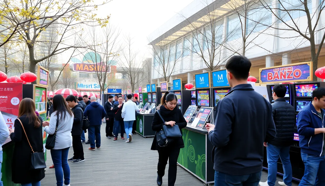 Crowds gather around the gaming tables at M Casino, where vibrant lights and lively music create an electrifying atmosphere during the March 2026 events.