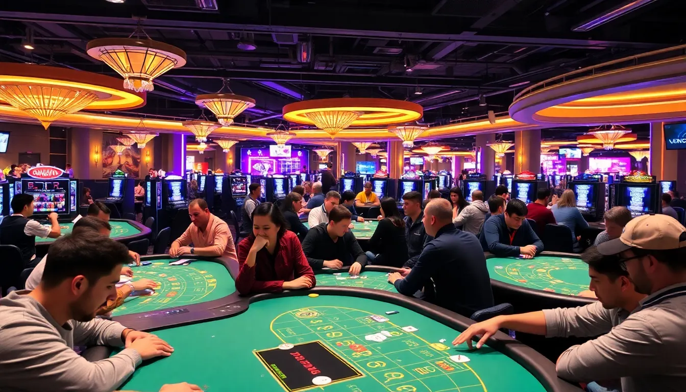 A closeup view of the innovative Immersive Roulette game, showcasing multiple camera angles and a lively gaming atmosphere