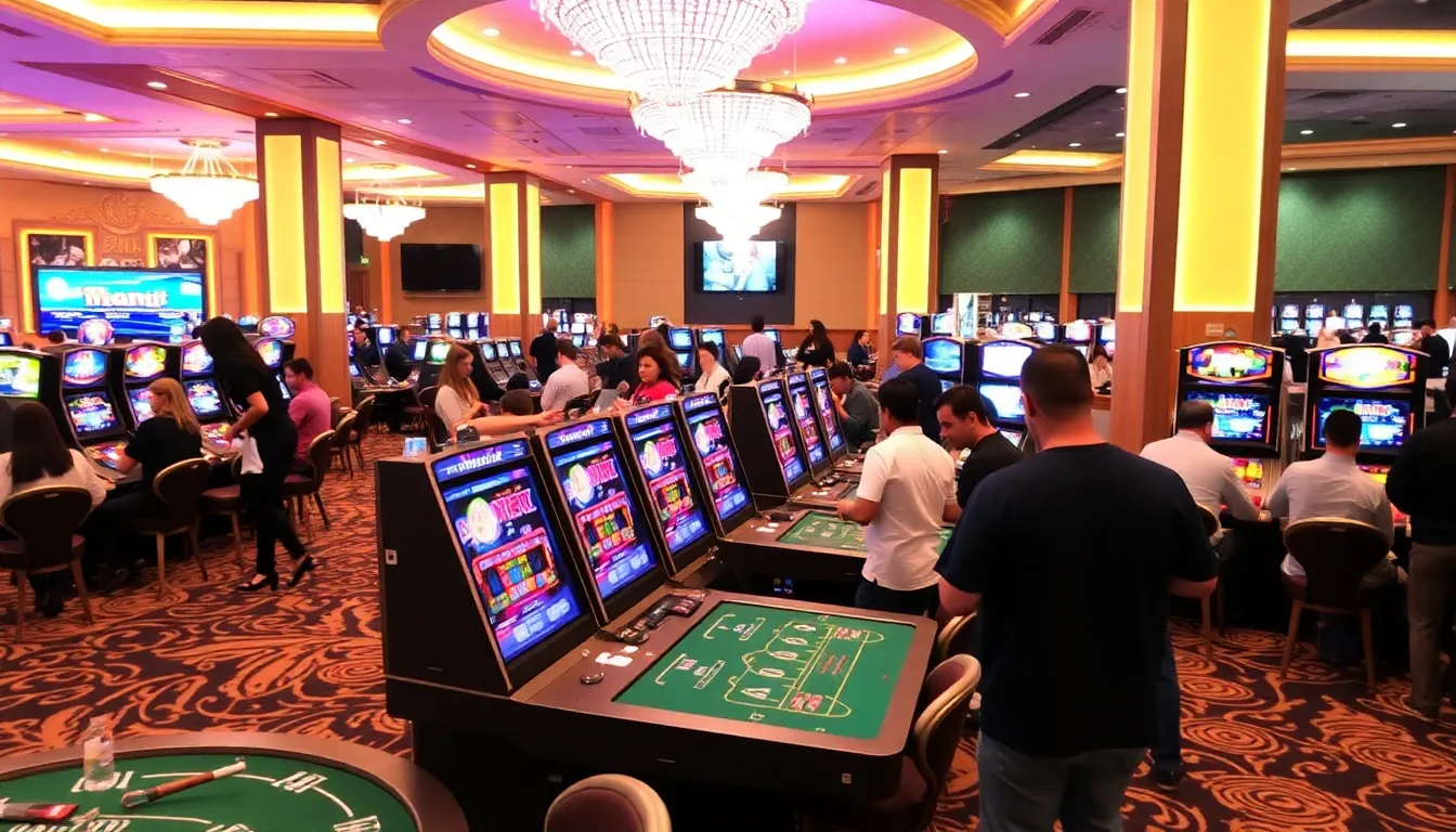 A bustling crowd gathers outside Merit Casino, eagerly anticipating the upcoming events and promotions set to launch in March 2026.