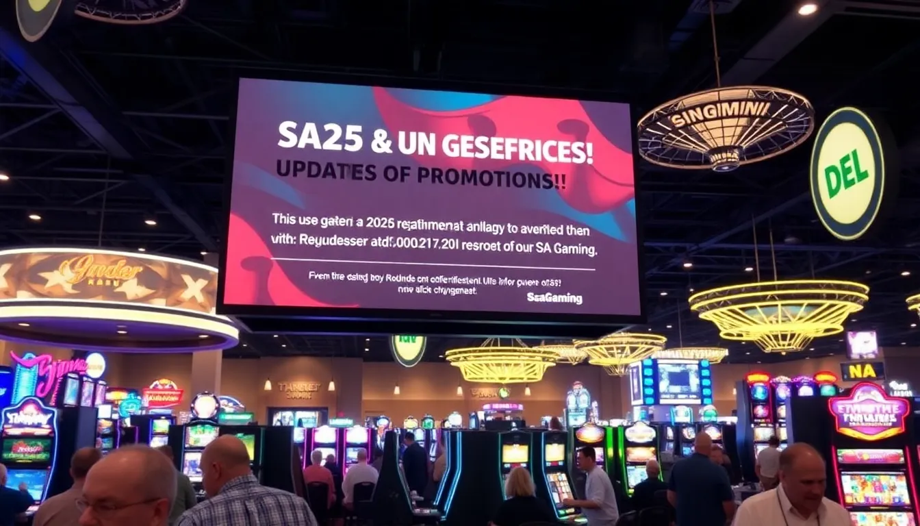 A group of enthusiastic gamers gathers around a table, intently discussing strategies while playing various casino games on their devices in a lively gaming lounge.