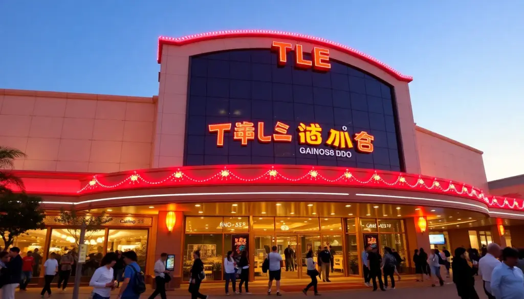 A bustling crowd gathers outside Title Casino as anticipation builds for the upcoming innovations and events scheduled for March 2026.