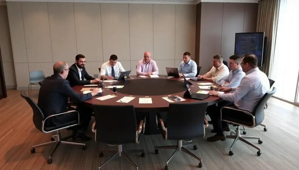 A group of players engages with various gaming stations at Ruby Casino, showcasing the vibrant atmosphere and advanced technology that define the online gambling experience in April 2026.
