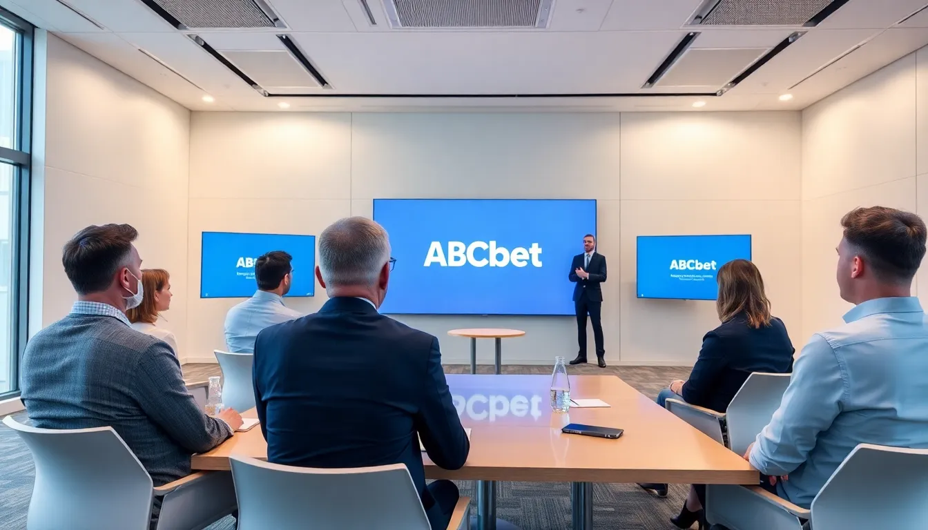 A group of enthusiastic gamers gathers around a laptop, eagerly discussing the latest features and updates of the Abcbet platform during an online gaming event in April 2026.