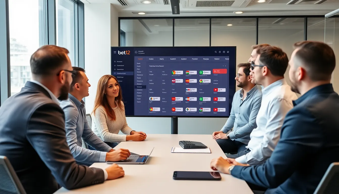 A group of enthusiastic bettors gathers around a computer, intently discussing strategies and analyzing data as they prepare for upcoming online gambling opportunities.