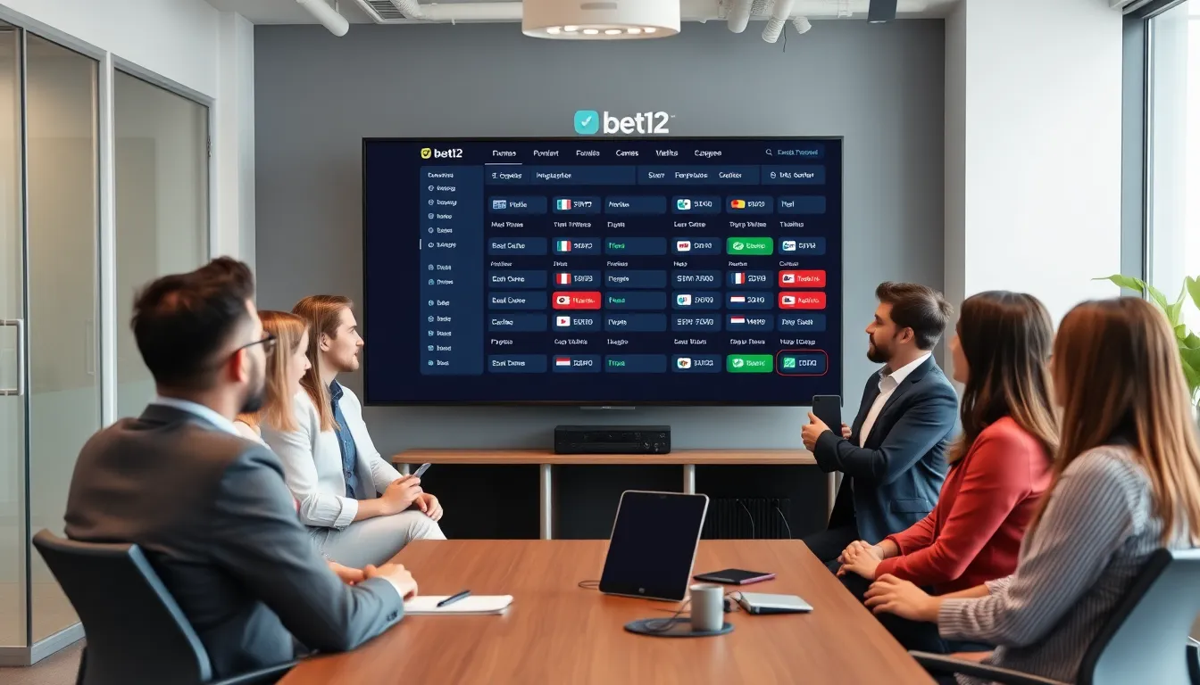 A closeup view of a smartphone displaying the Bet12 mobile app, highlighting the seamless betting experience and live event streaming features