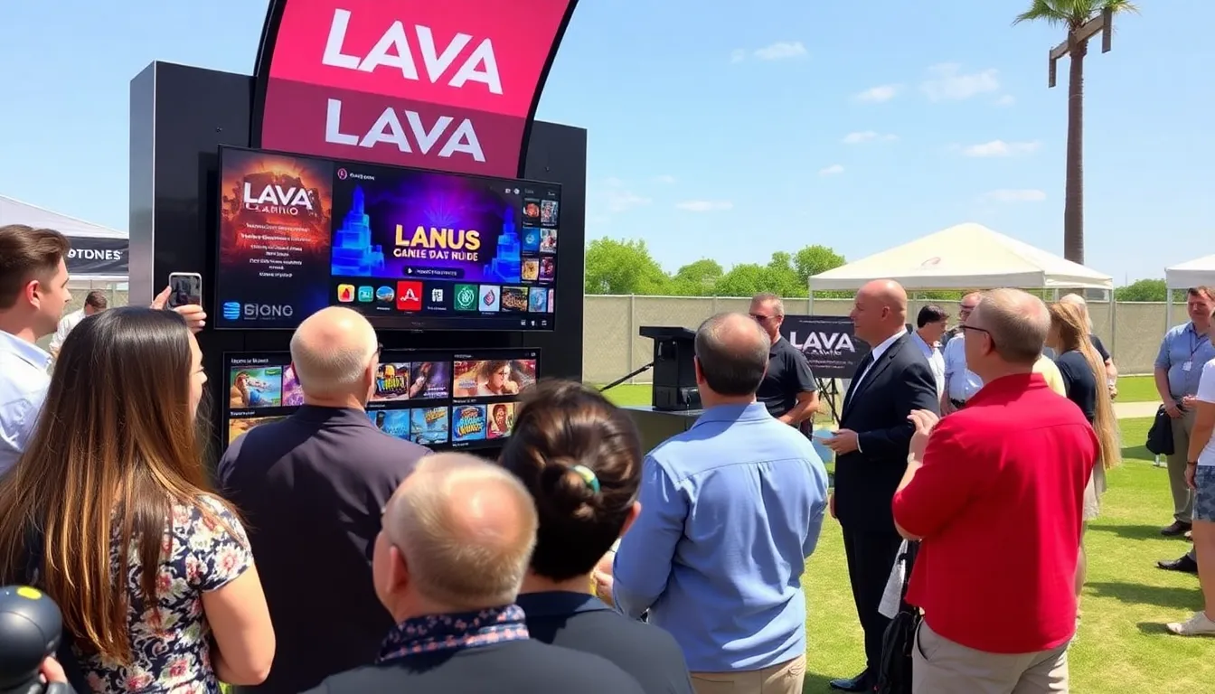 A bustling online gaming platform showcases players engaged in various games, highlighting the vibrant atmosphere and innovative features of Lava Casino in April 2026.