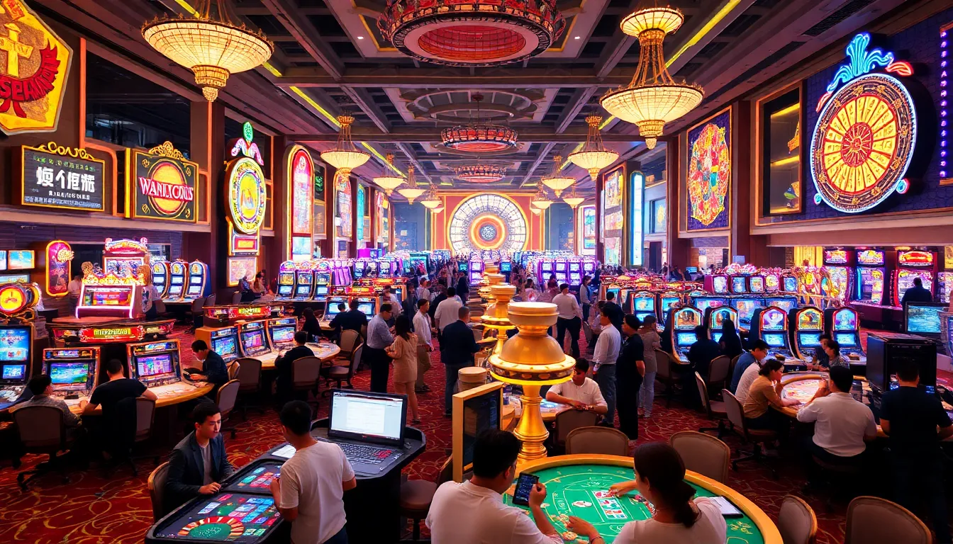 A closeup view of a gaming table featuring players engaged in a game of baccarat, illustrating the excitement of highstakes gambling in Macau