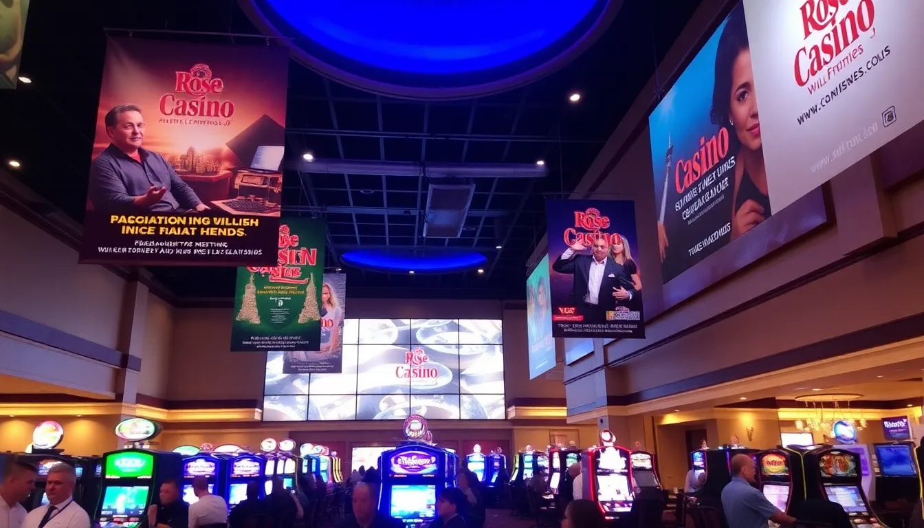 A sleek and modern user interface of the Rose Casino website, showcasing an intuitive layout that enhances the gaming experience for users